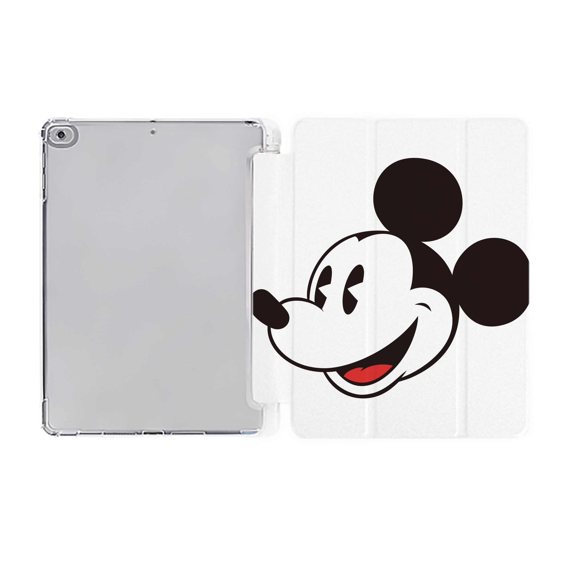 ミッキーマウス Mickey Mouse IPad ケース ペン収納付き 三つ折りスタンド PUレザー×シリコン 対応機種9.5/10.5/10.9インチ